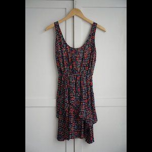 EUC Waverly Grey Abstract Tiered Button-Back Sundress, Multi, 2